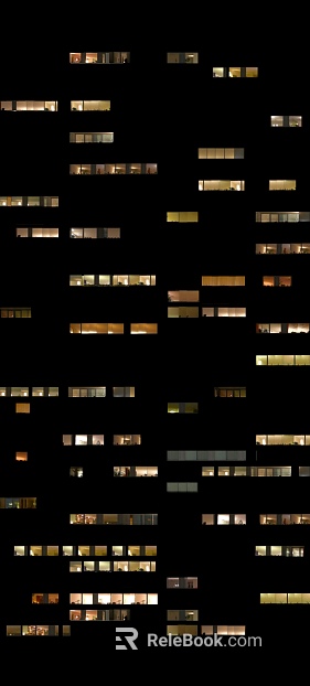 Night view Building windows Indoor lights texture