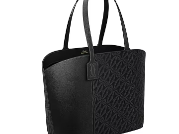 Black Cartier Pattern Leather Tote texture (ID:ffaeh827696)