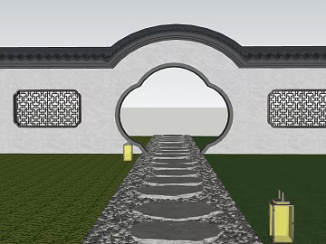 Chinese-style courtyard wall Tingbu landscape texture (ID:ffaeh444436)