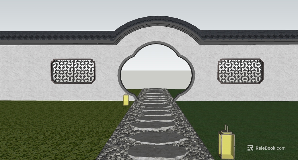 Chinese-style courtyard wall Tingbu landscape texture