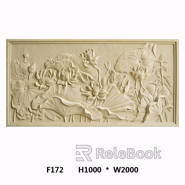 Wood carved white petal relief texture