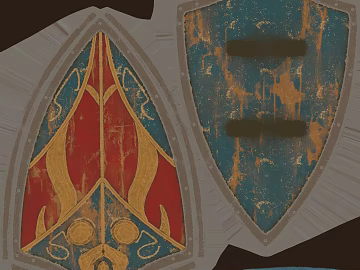Red Blue Gold Old Style Shield Decoration texture (ID:ffaeh043941)