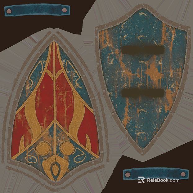 Red Blue Gold Old Style Shield Decoration texture