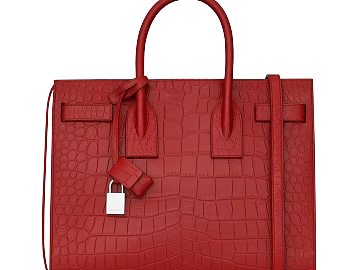 Light Luxury Red Crocodile-Print Tote Bag texture (ID:ffaeh894032)
