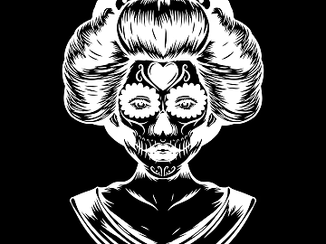 Tattoo black and white mask pattern texture pattern graphics (ID:ffach153084)