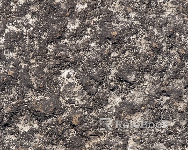 A coarse, gray stone texture with prominent, irregular cracks and crevices, resembling weathered rock surfaces, offering a rustic and natural aesthetic.