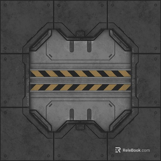 Industrial Ash Metal Hatch Interior Door texture