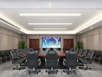 Modern Grey Stone Pattern Floor Tile Meeting Room Floor 3d model
