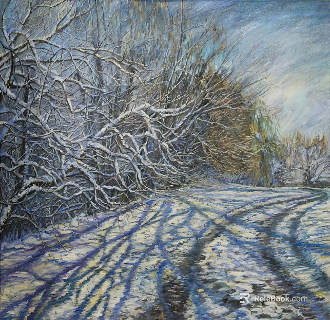 Decorative painting, landscape oil painting texture