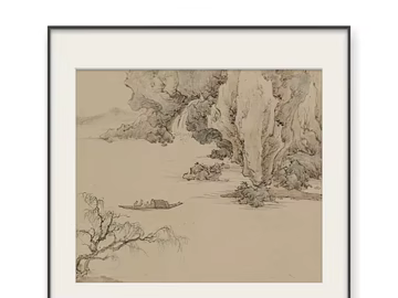 Light gray Chinese landscape painting living room decorative painting texture (ID:ffaeh801436)
