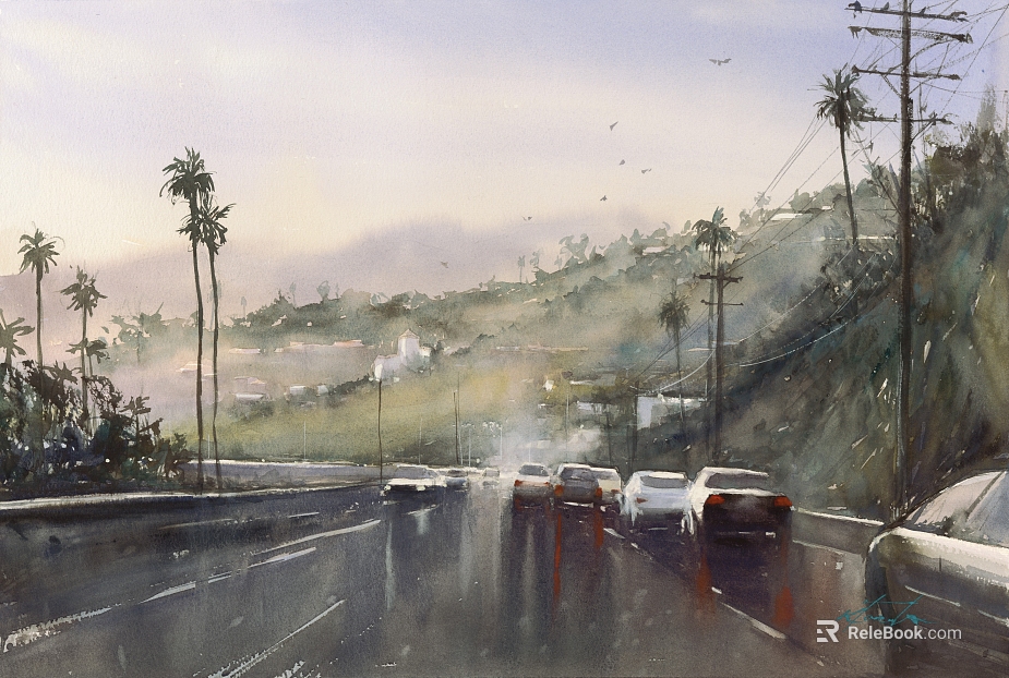 landscape painting texture