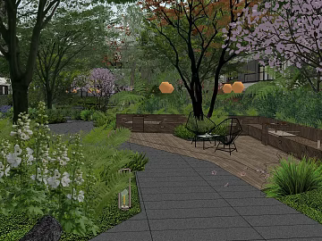 Modern wind community under the forest leisure space texture (ID:ffaeh200774)