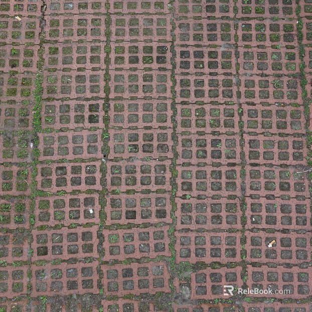 grass-planting brick texture