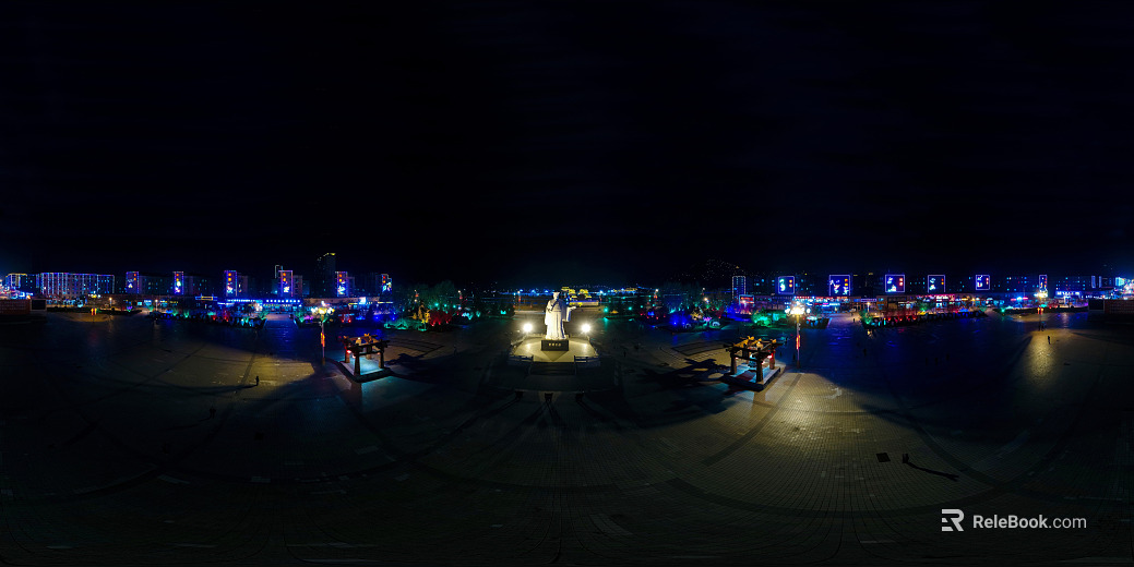 HDR City Lights Night View Panoramic texture