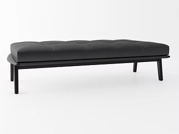 Black Leather Ottoman Bench texture (ID:ffaeh419884)