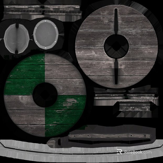 Retro Green Grey Old Wood Round Trim texture