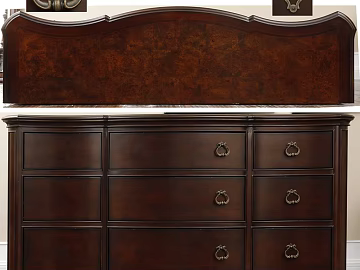 Dark Brown Vintage Solid Wood Bedroom Bucket Cabinet texture (ID:ffaeh083696)