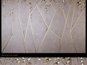 Light Luxury Gray Bottom Gold Decorative Wall Panel 3d model