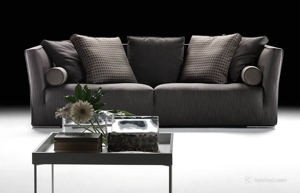 Modern Dark Grey Plain Fabric for Sofa texture