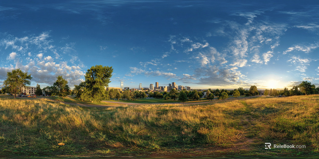dusk sunset city park panoramic hdr texture
