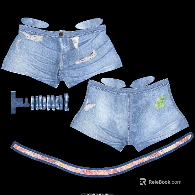 Light blue holed denim shorts fabric texture