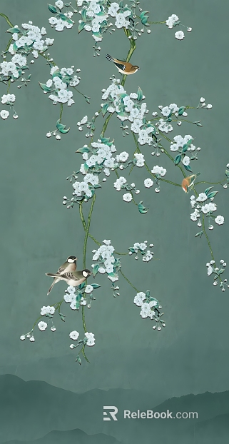 flower-and-bird painting texture