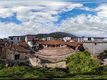 HDR Rural Township Panorama texture (ID:ffach061803)
