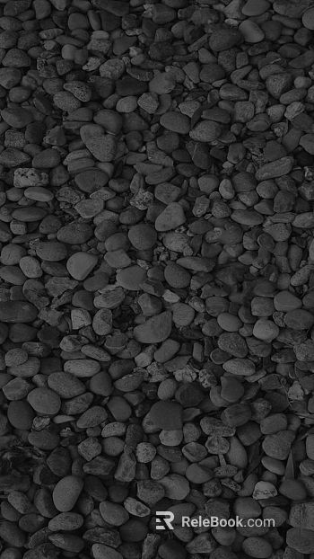 Dark gray pebbles, courtyard paving texture