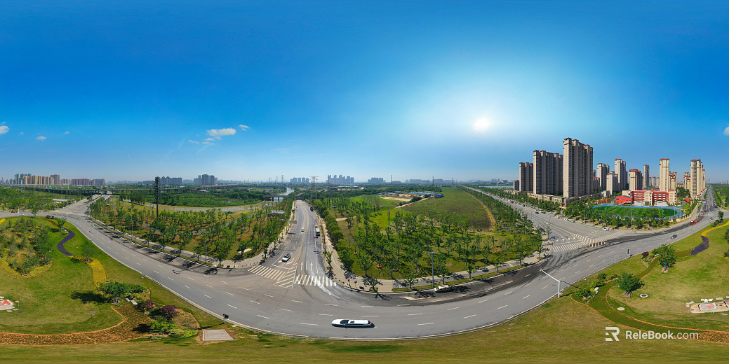 HDR City Eco Park Panorama texture