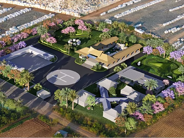 Aerial view of modern style leisure club texture (ID:ffaeh354394)