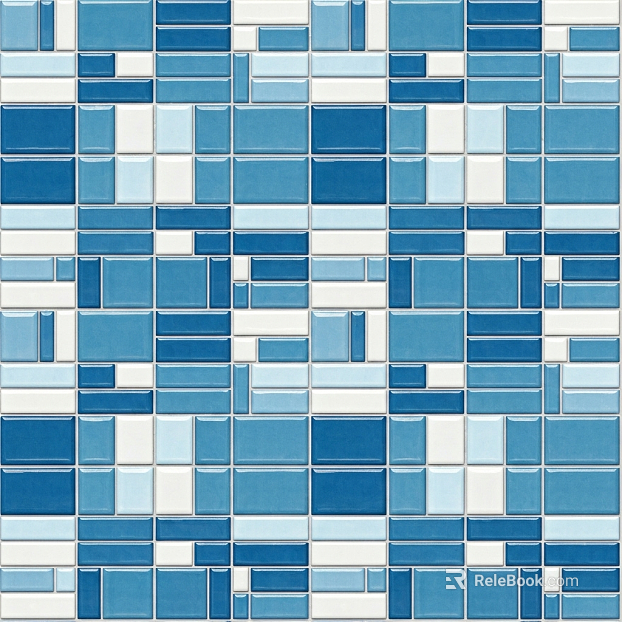 blue white mosaic tile texture