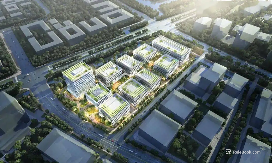 Aerial View of Modern Urban Industrial Park texture