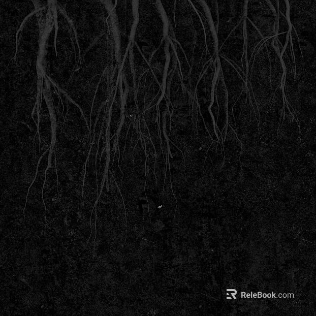Black Root Black and White Tree Shadow Map texture