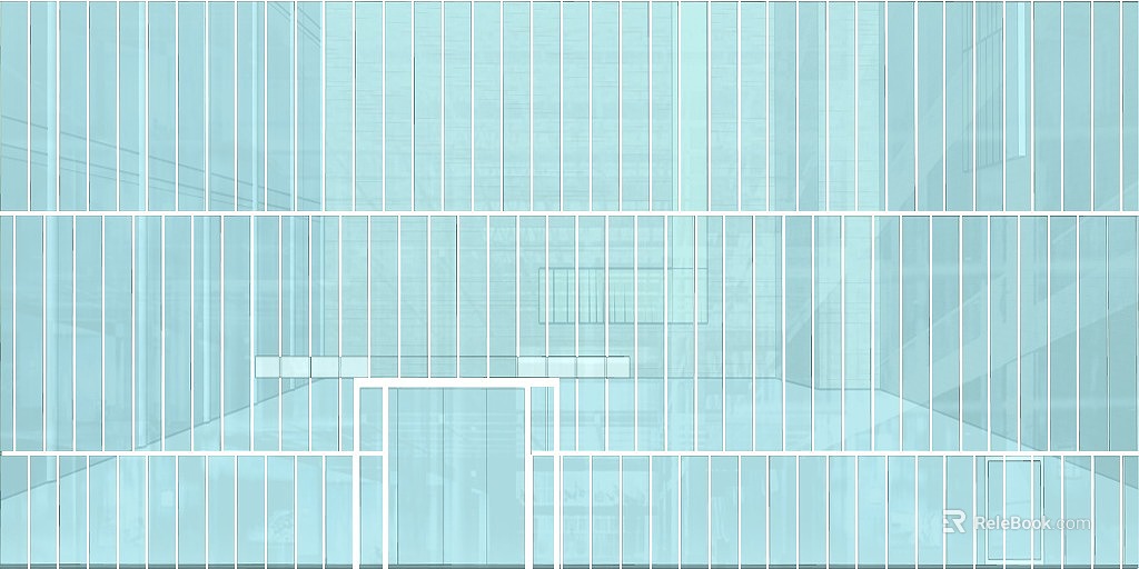 Light blue Changhong glass building facade texture