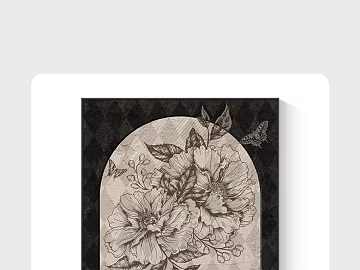 Retro Style Grey Flower Decorative Painting Living Room Hanging Painting texture (ID:ffaeh969696)