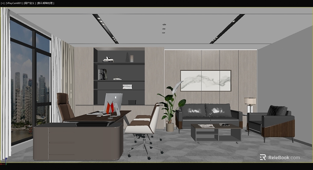 Modern gray office space scene texture