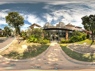HDR ecological greening garden panorama texture (ID:ffach993103)