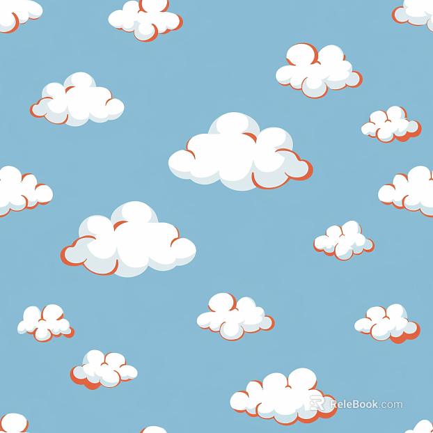 Children's clouds cartoon wallpaper mural texture
