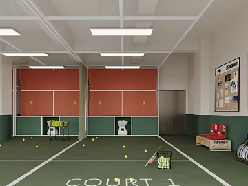 Red-green indoor tennis training ground texture (ID:ffaeh513559)