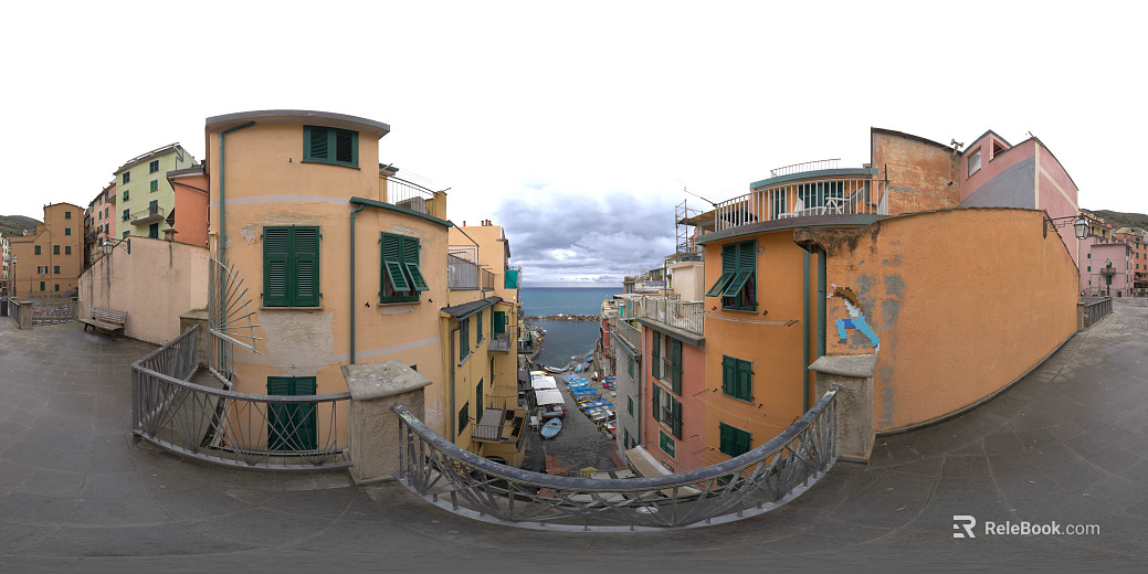 Coastal Town Exterior Day HDR texture