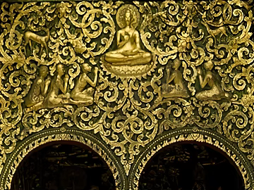 Golden Buddha Pattern Metal Embossed Religious Architectural Decoration texture (ID:ffaeh800539)