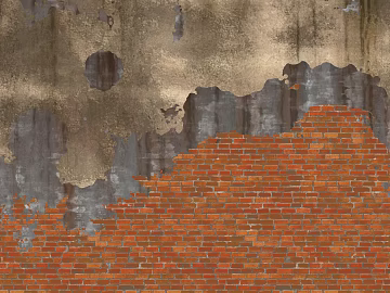 Brick wall Post-war wind red brick cement wall texture (ID:ffaeg28538)
