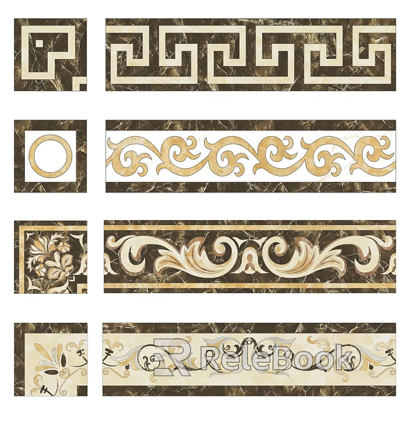 Wall Line Waist Line Country Garden Waveguide Line texture