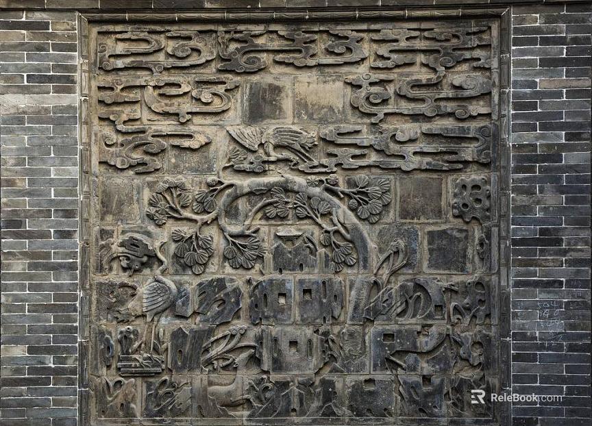 Relief Green Plant Sculpture texture