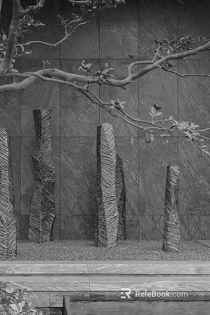 Dark gray stone courtyard landscape stone texture