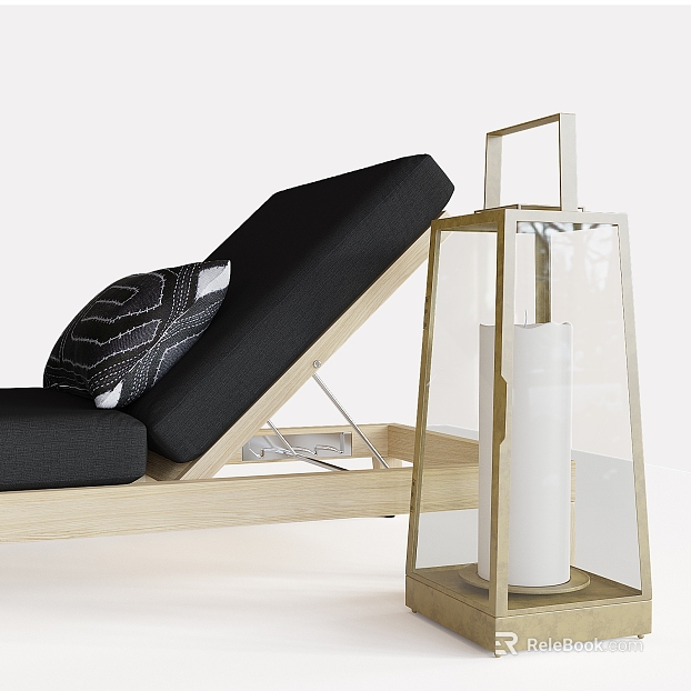 Modern Light Log Black Cloth Lounger texture