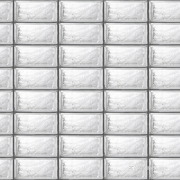 Cool white hollow glass brick texture