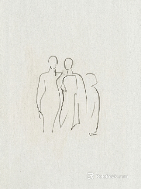 Minismal figure line draft decorative painting texture