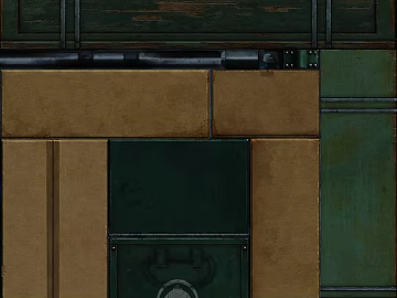 Industrial wind green brown old metal door panel 3d model