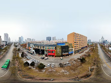 Urban commercial street bird's eye view HDR texture (ID:ffach023746)